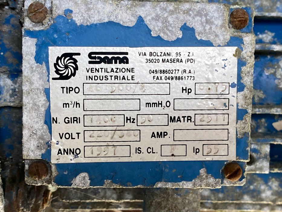 2 Ventiladores Exaustores Industriais Trifásicos SAMA – 0,55 kW