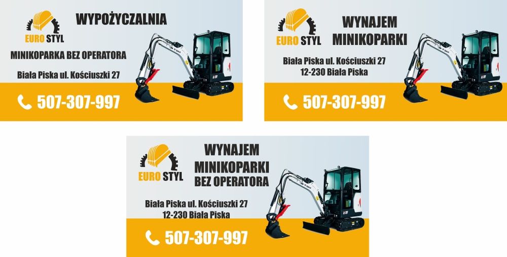 Minikoparka do wynajęcia  / wypożyczalnia  / wynajem