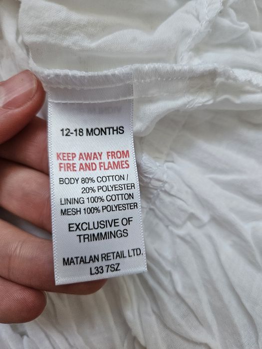 Сукня тепла святкова Matalan 12-18 місяців. ( 86-92 см)
