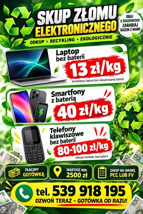 Złom elektroniczny - RAM 380 zł/kg, Złom komputerowy - serwer stary od 80 zł/kg