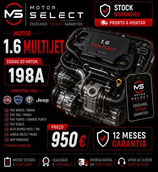 Motor 1.6 MultiJet Garantia 12meses