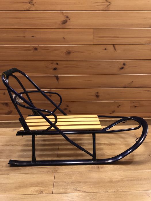 Санчата дитячі, металеві, з ручкою-штовхачем