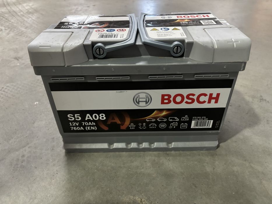Bateria Automóvel Bosch S5 A08 AGM 70Ah / 760A (12V) — NUNCA USADA / NOVA