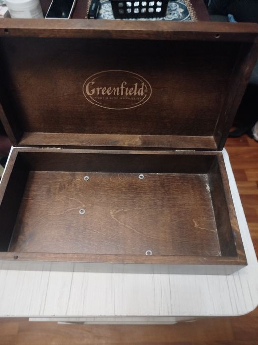 Скринька з під чаю грінфільд деревина горіх