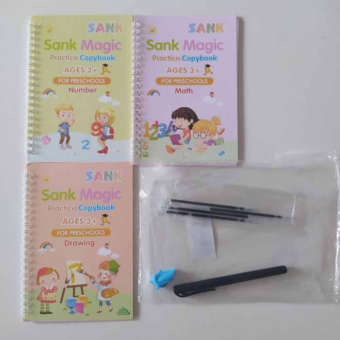 Livros e caneta mágicos para criança