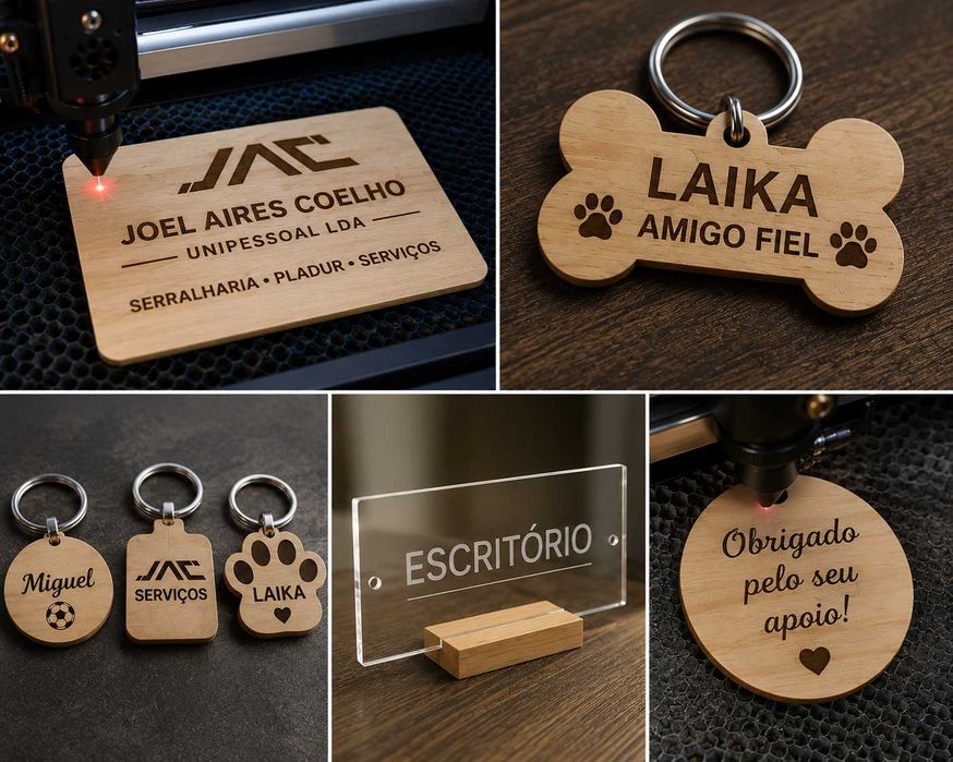Gravações a Laser Personalizadas | Madeira | MDF | Acrílico | Chaveiros