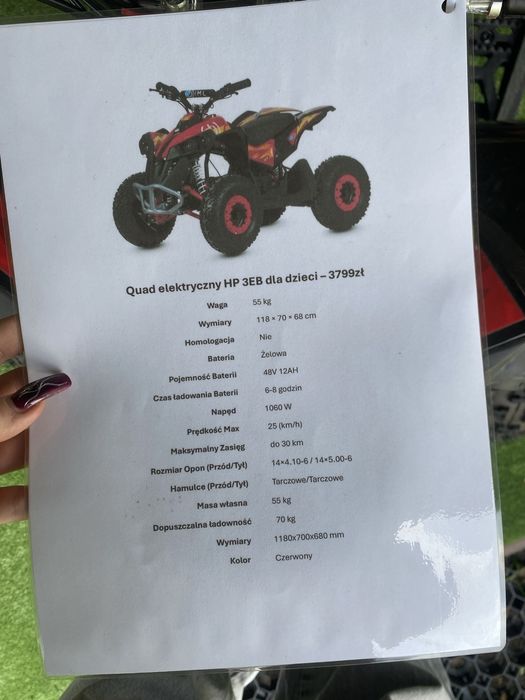 Quad elektryczny HP 3EB dla dzieci
