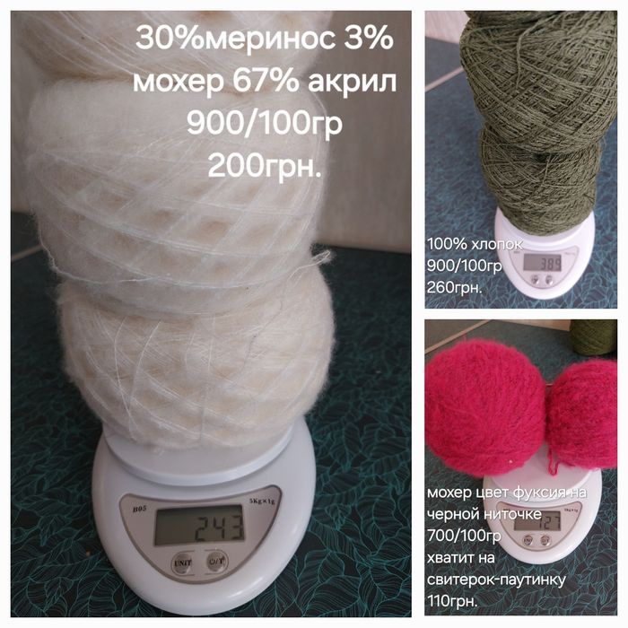 Пряжа, нитки для в'язання