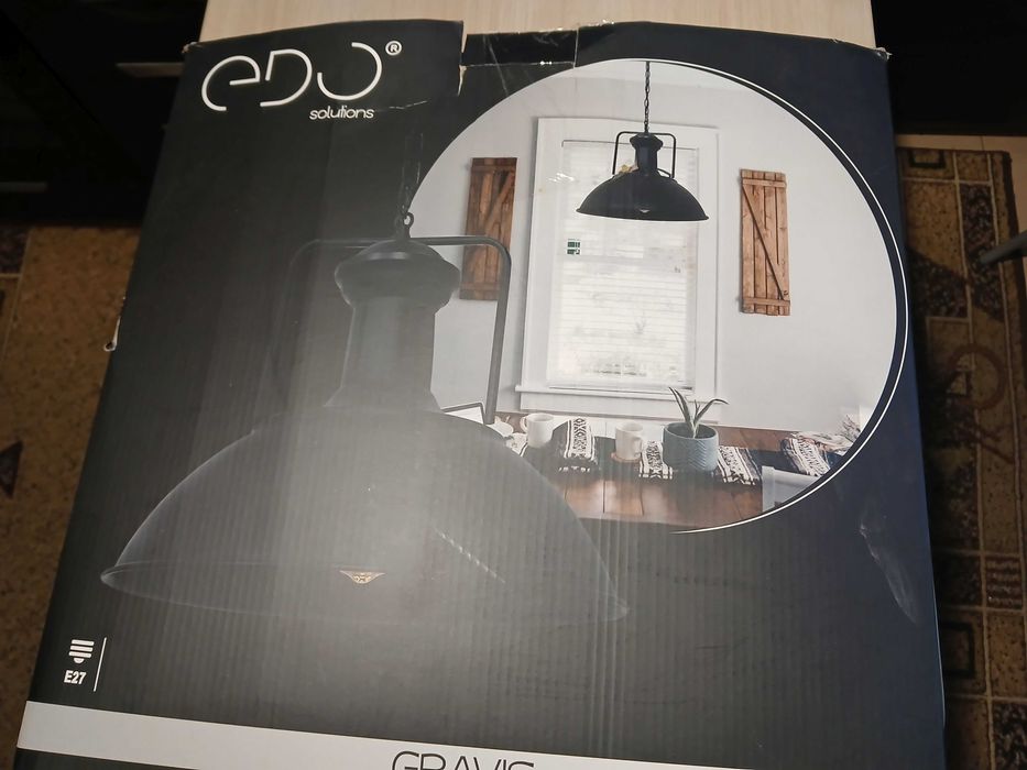 Lampa wisząca LOFT GRAVIS E27 czarna, industrialna EDO Solutions