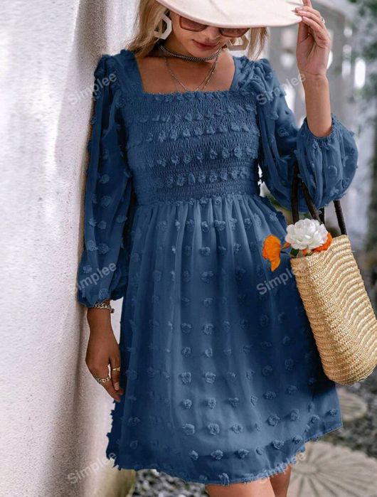 Sukienka niebieska Boho nowa śliczna xl