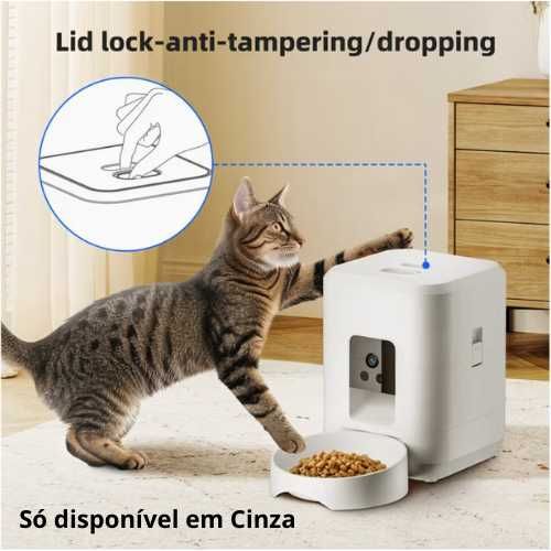 Alimentador Automático para Pets c/ Camara e Intercâmbio de Voz - NOVO