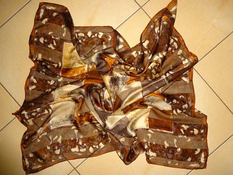 Jane Shilton Pure Silk ręcznie rolowana duża jedwabna chusta apaszka