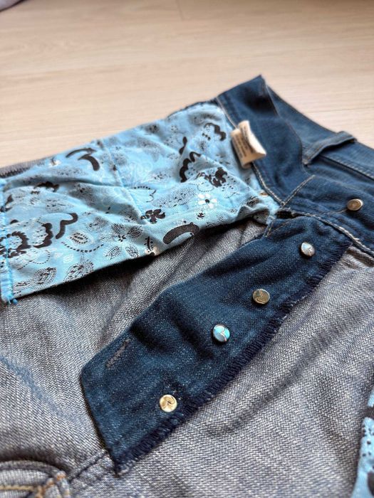 Винтажные джинсовые шорты evisu