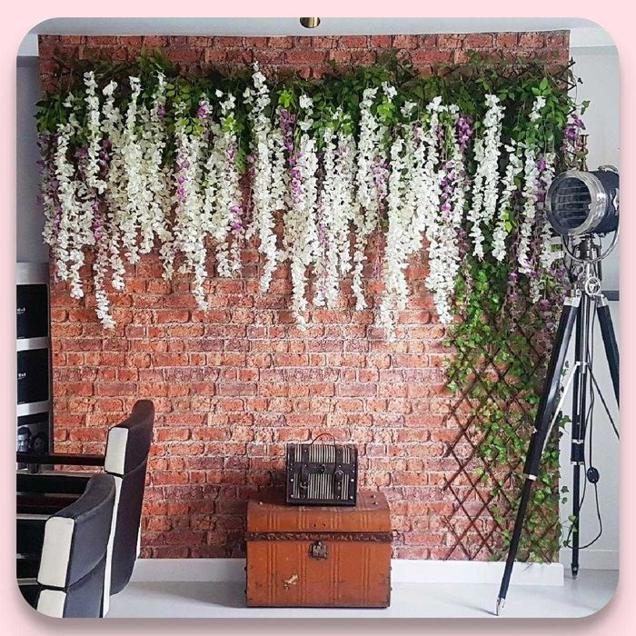 Wisteria glicynia sztuczna girlanda kwiatowa dekoracja 12 sztuk