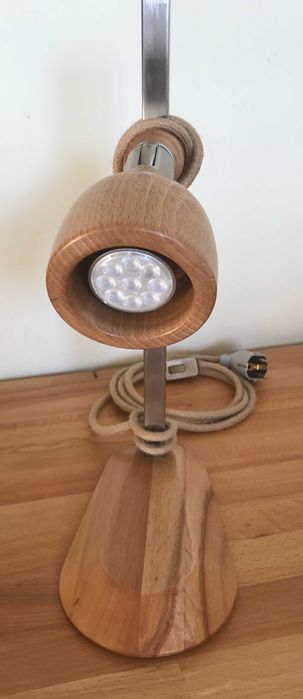 Presente requintado Candeeiro secretária, design, peça ÚNICA, madeira