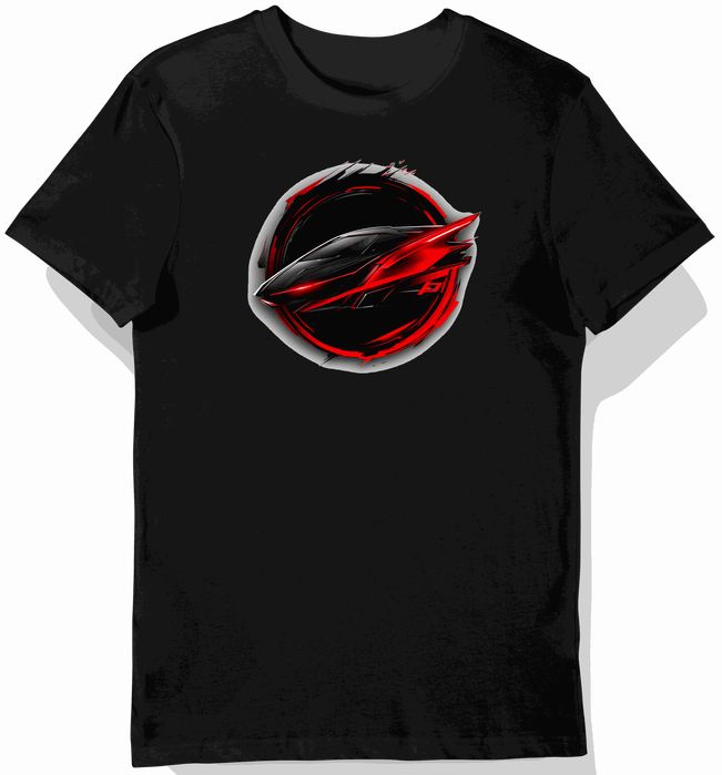 Koszulka męska czarna Z Futurystycznym Emblematem Motoryzacyjnym L