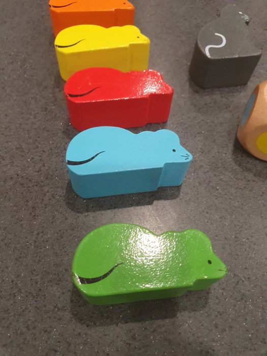 Drewniane klocki dla dzieci, gra w kotka i myszkę