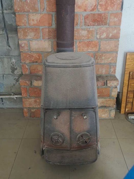 Piec szwedzka koza żeliwna z szamotem 90x45x50 cm