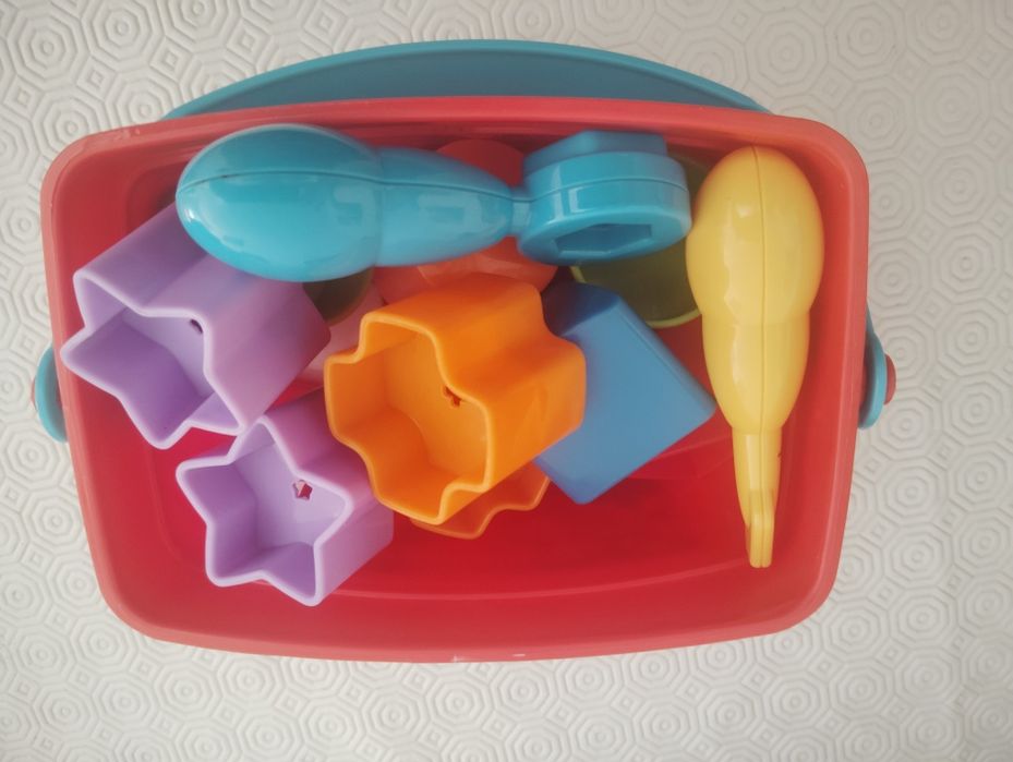 Balde Do Brinquedo clássico Primeiros Blocos do Bebê Fisher Prince Usado