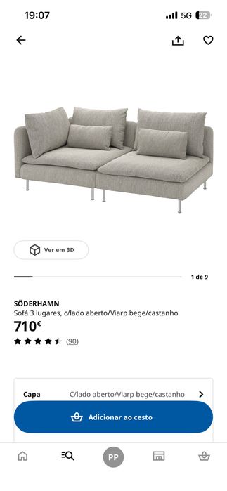 Sofá Ikea Soderhamn 3 lugares