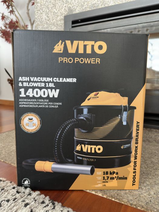 Aspirador de Cinzas 1400W HEPA 18L VITO – Como Novo (Usado 1x)