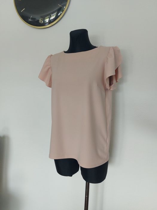 Różowa elegancka bluzka Mohito falbanki S 36 oversize