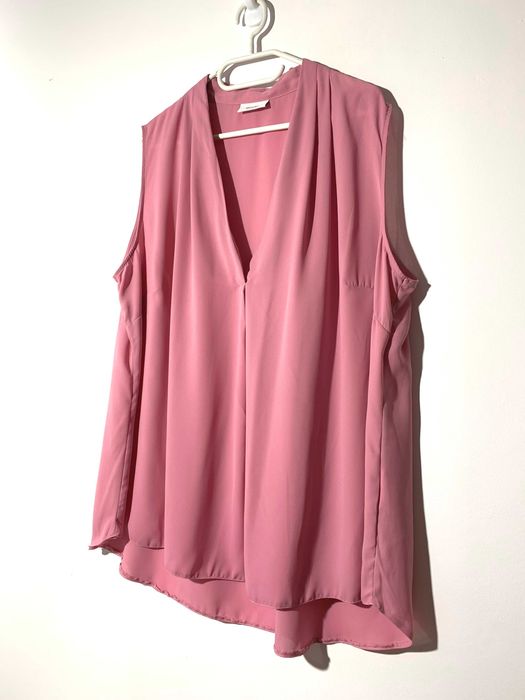 elegancka lejąca bluzka luźna oversize XXL 3xl brudny róż basic casual