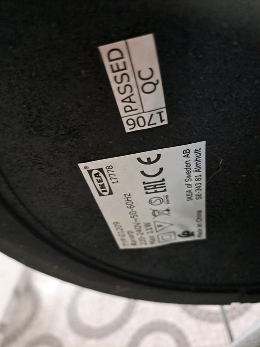 Candeeiro IKEA Ranarp preto