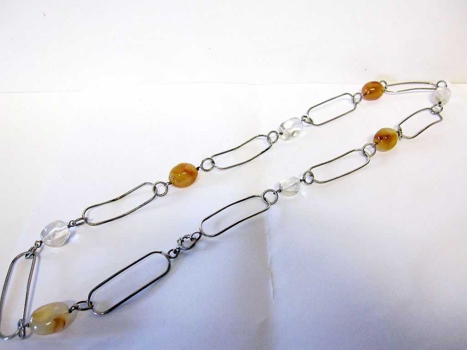 lindo colar em prata contrastada com pedras semi preciosas