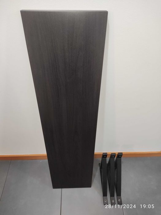 Prateleira, castanho-preto, 120x20 cm
