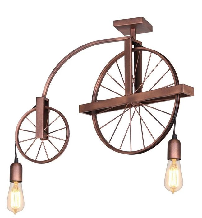 Rustykalna lampa rower