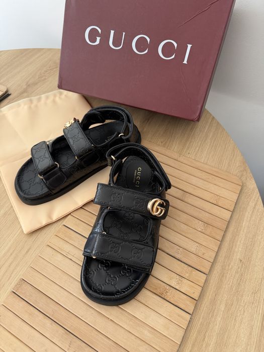Sandały Gucci Double G Klapki GG Monogram Interlocking G