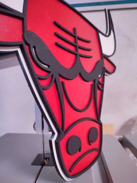 Herb CHICAGO BULLS NBA warstwowe 40cm Sklejka 6mm Ostrów Wielkopolski