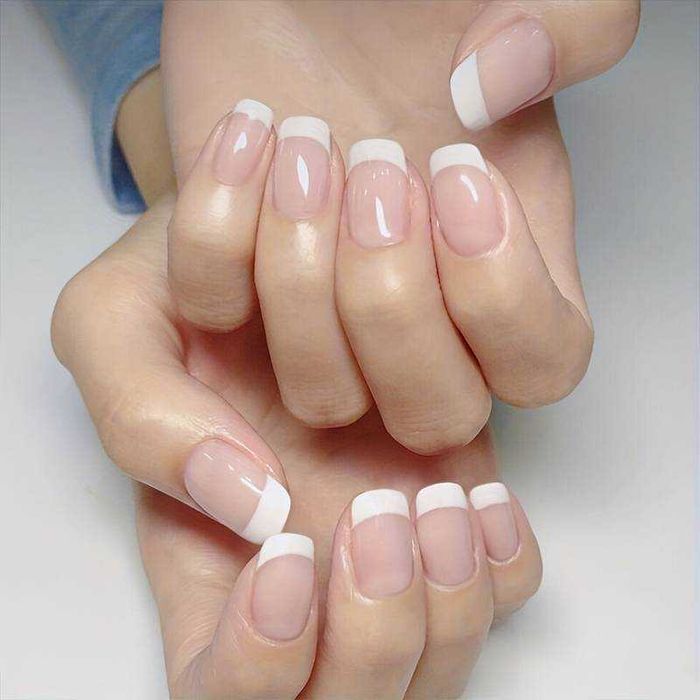 ⊛ Entrega Gratis 24H ~ 24pcs Unhas Falsas - Minimalista Ponta Francesa