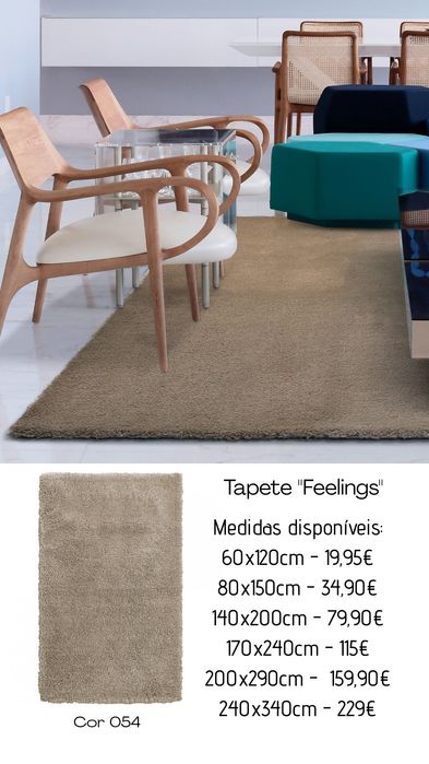 Novo Tapete Feelings - 8 Cores e lavável na máquina By Arcoazul