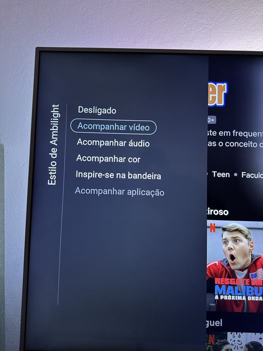 Televisão smart Philips 55’ polegadas, modelo ambilight
