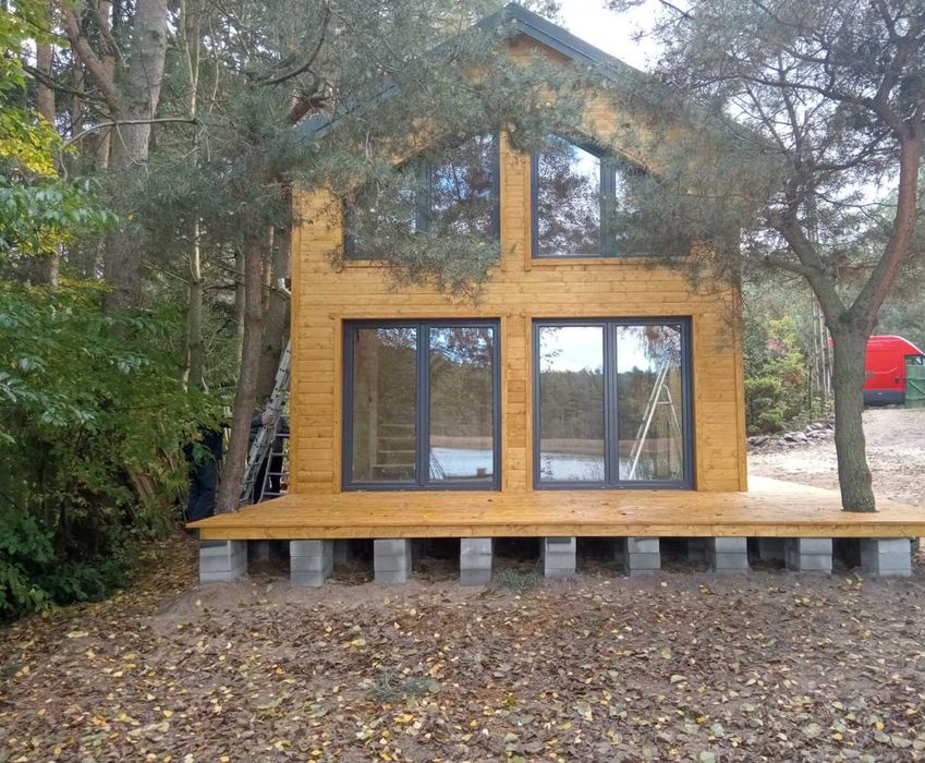 Drewniany domek letniskowy Horyzont 65 + 21 m2 - ROD