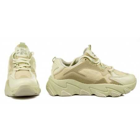 Sportowe sneakersy na grubej podeszwie zielone r 38