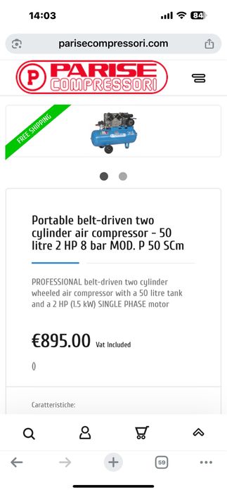 Compressor a oleo trifasico 50Lt