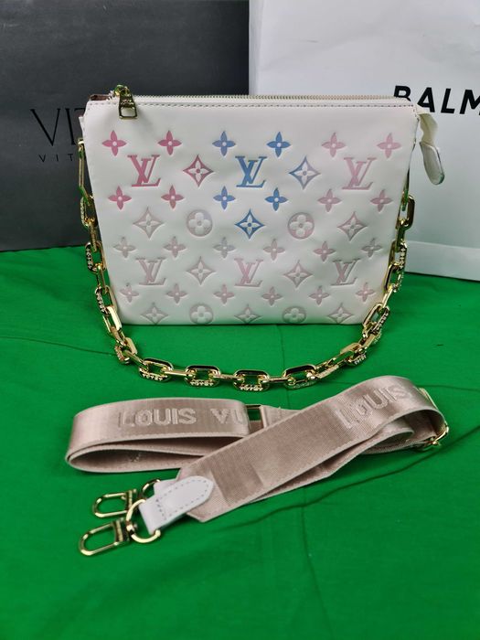Torba Louis Vuitton kolorowe listonoszka biala kuferek Premium