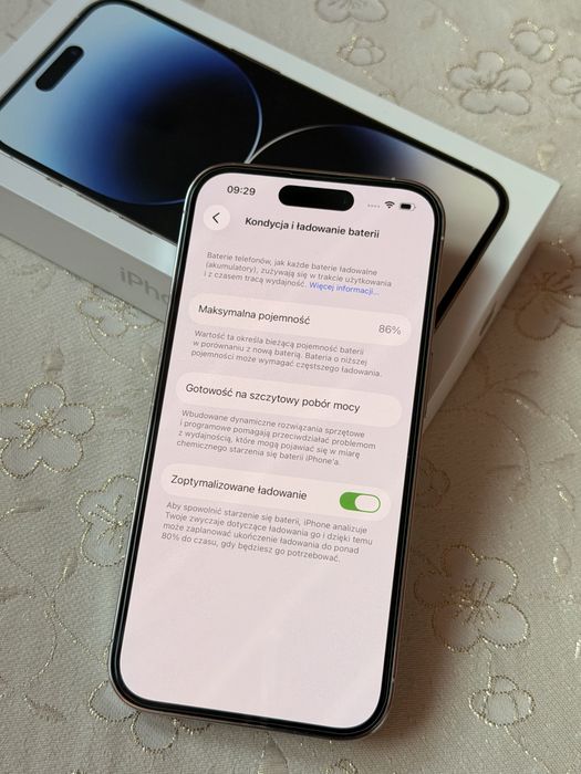 Iphone 14 pro 256 86% bialy
