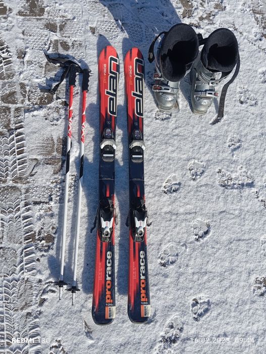 Komplet narty Elan 120cm + buty Nordica 23 (but 36,5) + kijki 100cm