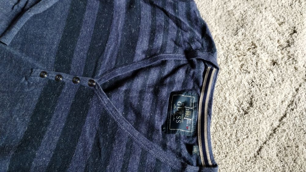 Bluzka Guess męska koszulka L granat bawełna