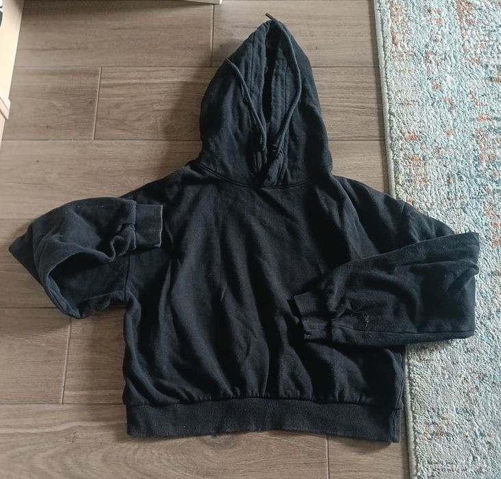 Bluza czarna krótka, crop top, Terranova, rozmiar M