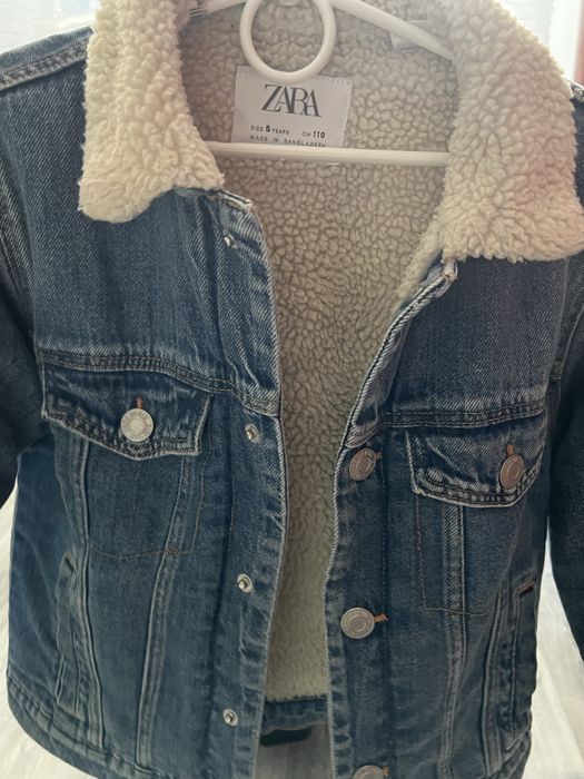 Утеплена дитяча джинсова куртка zara
