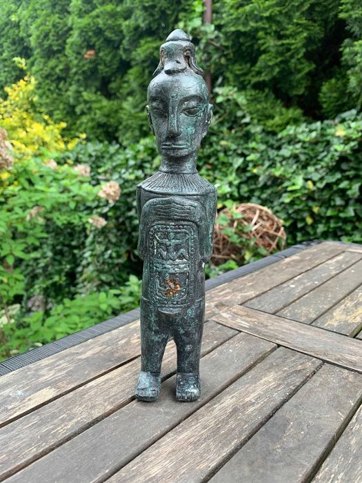 rzeźba z brązu,  figurka bogini płodności Majów, antyk, Vintage