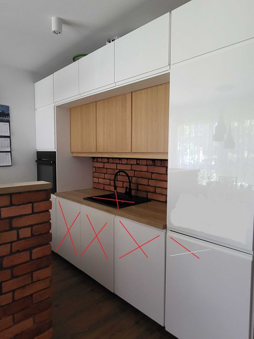Sprzedam szafki kuchenne IKEA VOXTORP + EKESTAD (kuchnia bez AGD) + gratis 2 x  blat 38 mm
