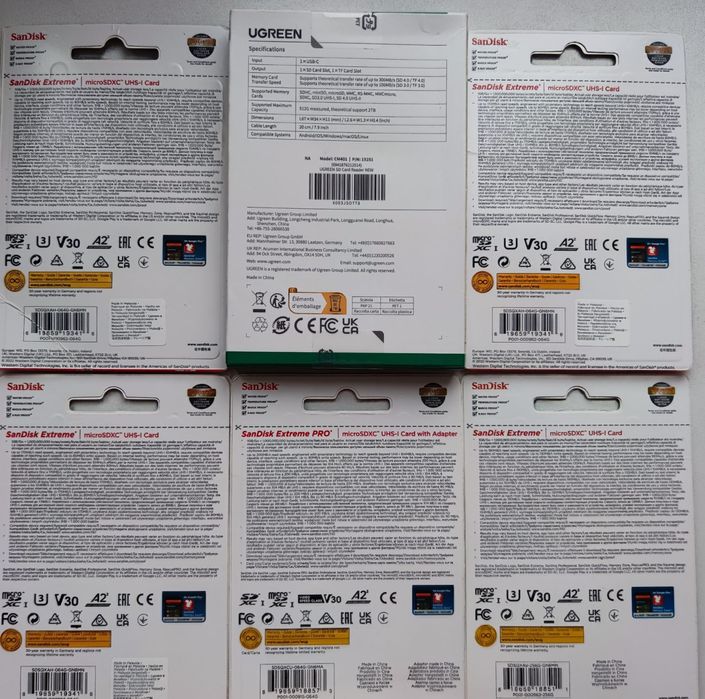 карти SanDisk Extreme 128Gb Lexar usb3 CardReader Ugreen UHS-ll 256Gb