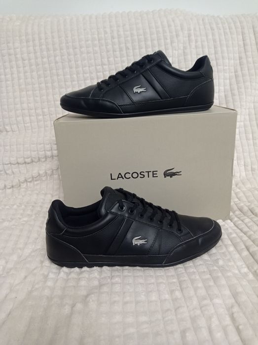 Buty Lacoste Chaymon rozmiar 42 ,5 czarne skóra skórzane j Nowe srebrn