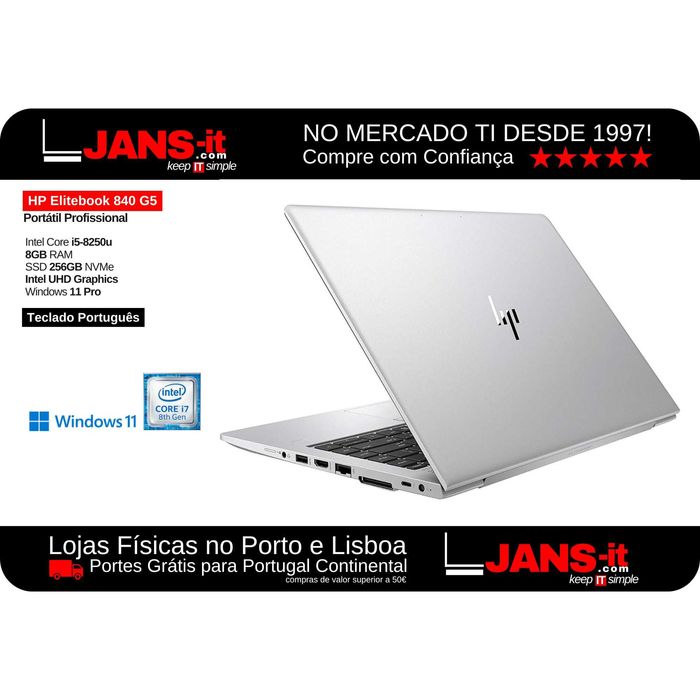 HP Elitebook 840 G5 | i5-8350u | 8GB | SSD 256GB | 14" FullHD | PT64740305162370124